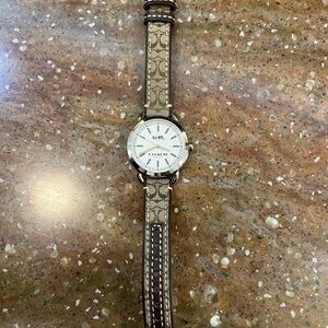 Coach Tan Monogram Strap Watch